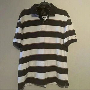 Vintage 1985 Tommy Hilfiger Stripe Polo Shirt Size Large